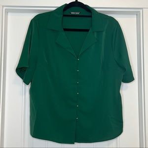 Shein Lapel Neck Button Front Blouse